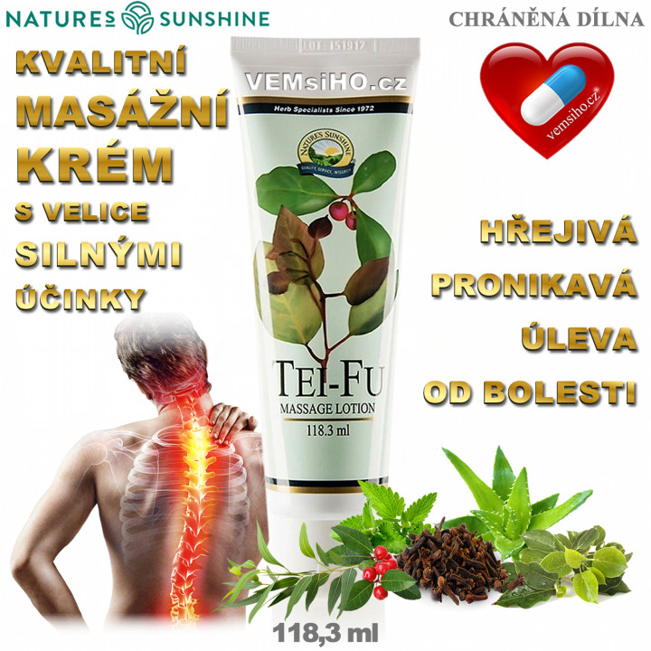 Nature's Sunshine Tei-fu | MASÁŽNÍ KRÉM SE SILNÝMI ÚČINKY | 118,3 ml ❤ VEMsiHO.cz ❤ 100% Přírodní doplňky stravy, kosmetika, esenciální oleje