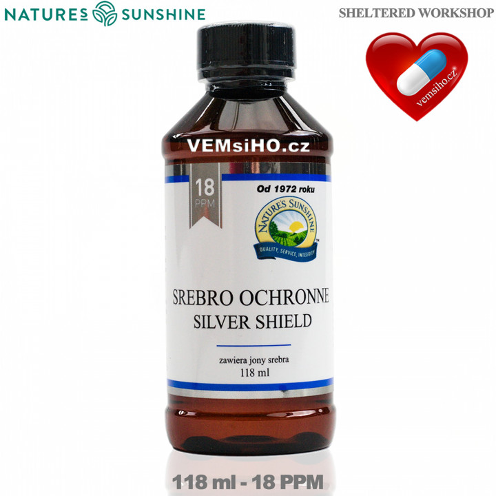 Nature's Sunshine SILVER SHIELD | Koloidné striebro | SILNÁ PODPORA IMUNITY | 118 ml - 18 PPM ❤ VEMsiHO.cz ❤ 100% Prírodné doplnky stravy, kozmetika, esenciálne oleje