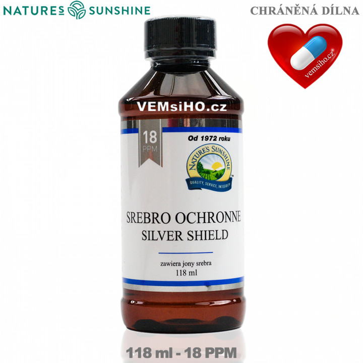 Nature's Sunshine SILVER SHIELD | Koloidné striebro | SILNÁ PODPORA IMUNITY | 118 ml - 18 PPM ❤ VEMsiHO.cz ❤ 100% Prírodné doplnky stravy, kozmetika, esenciálne oleje