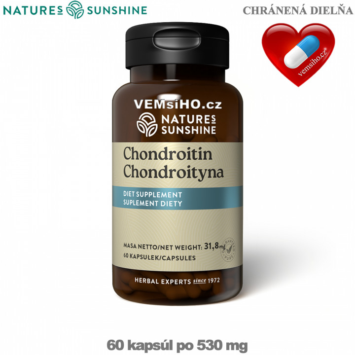 Nature's Sunshine Chondroitin | KVALITNÍ KLOUBNÍ VÝŽIVA | 60 kapslí po 530 mg ❤ VEMsiHO.cz ❤ 100% Přírodní doplňky stravy, kosmetika, esenciální oleje