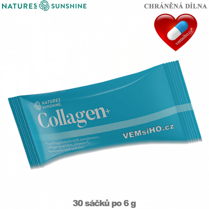 Nature's Sunshine Collagen+ | KOLAGEN + VITAMÍN C + ZINEK + KYSELINA HYALURONOVÁ | 30 sáčků po 6 g ❤ VEMsiHO.cz ❤ 100% Přírodní doplňky stravy, kosmetika, esenciální oleje