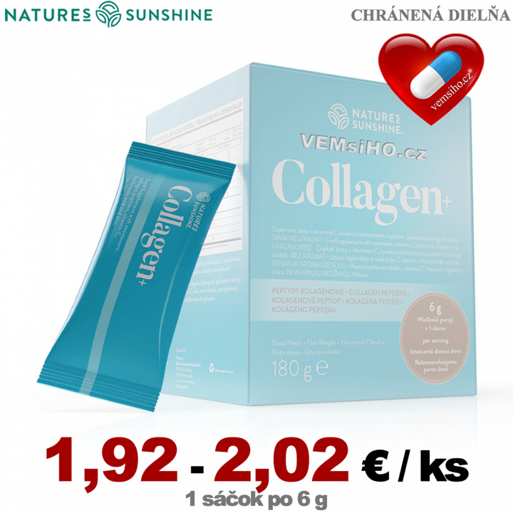 Nature's Sunshine COLLAGEN+ | Kolagén+ | KRÁSNA PLEŤ, ZDRAVÉ VLASY, NECHTY, KĹBY | 1 sáčok po 6 g ❤ VEMsiHO.cz ❤ 100% Prírodné doplnky stravy, kozmetika, esenciálne oleje