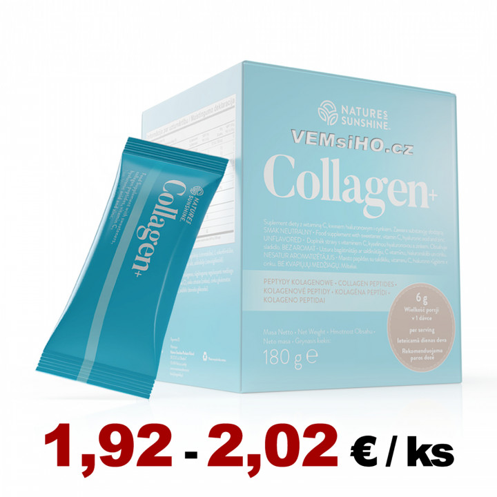 Nature's Sunshine COLLAGEN+ | Kolagén+ | KRÁSNA PLEŤ, ZDRAVÉ VLASY, NECHTY, KĹBY | 1 sáčok po 6 g ❤ VEMsiHO.cz ❤ 100% Prírodné doplnky stravy, kozmetika, esenciálne oleje