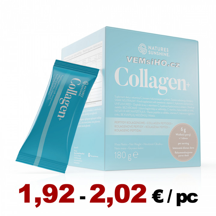 Nature's Sunshine COLLAGEN+ | Kolagén+ | KRÁSNA PLEŤ, ZDRAVÉ VLASY, NECHTY, KĹBY | 1 sáčok po 6 g ❤ VEMsiHO.cz ❤ 100% Prírodné doplnky stravy, kozmetika, esenciálne oleje