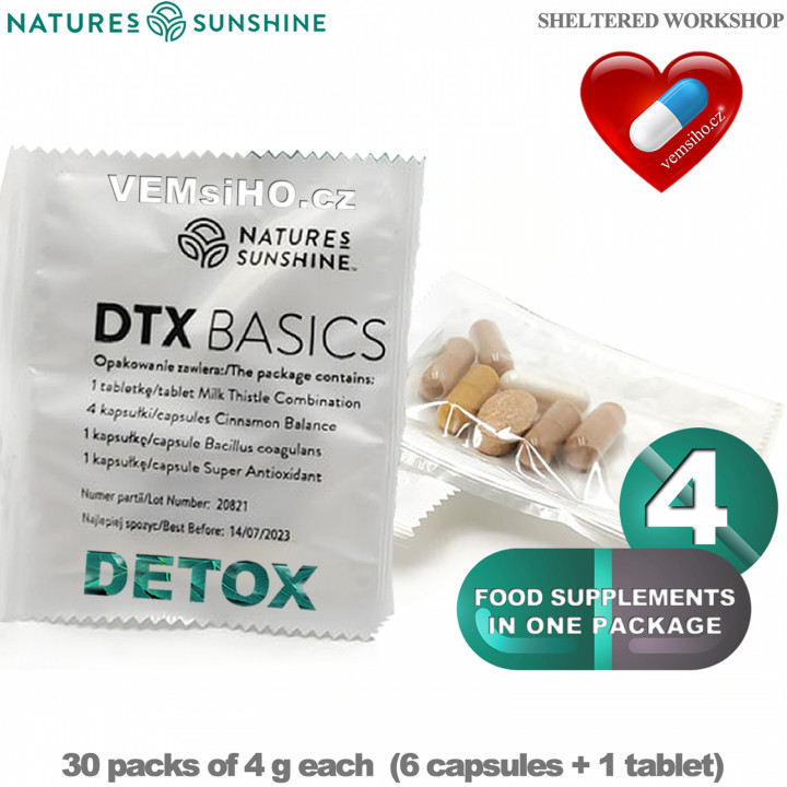 Nature's Sunshine DTX Basics | JEDINEČNÁ KOMBINÁCIA BYLÍN, VITAMÍNOV, PROBIOTIK | 30 sáčkov po 4 g ❤ VEMsiHO.cz ❤ 100% Prírodné doplnky stravy, kozmetika, esenciálne oleje