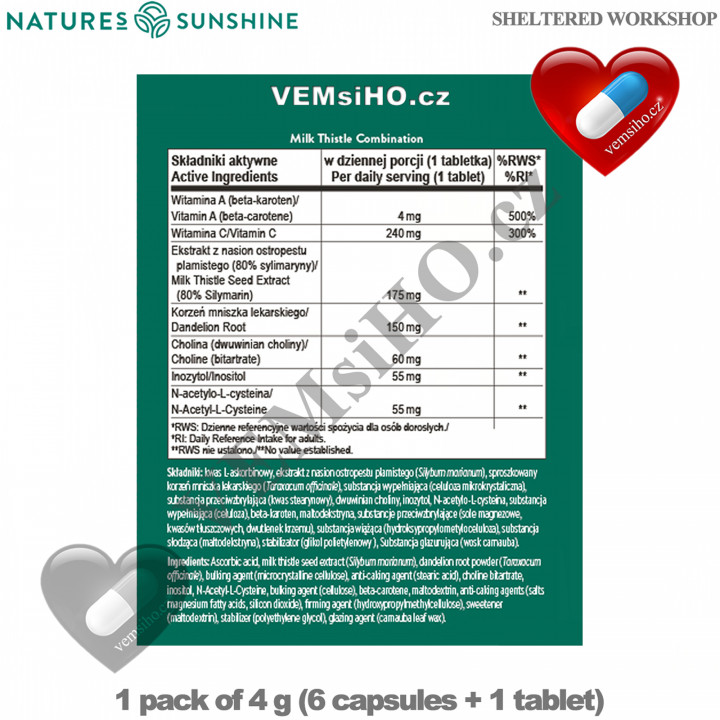 Nature's Sunshine DTX Basics | DETOX | 1 sáček po 4 g (6 kapslí + 1 tabletka) ❤ VEMsiHO.cz ❤ 100% Přírodní doplňky stravy, kosmetika, esenciální oleje