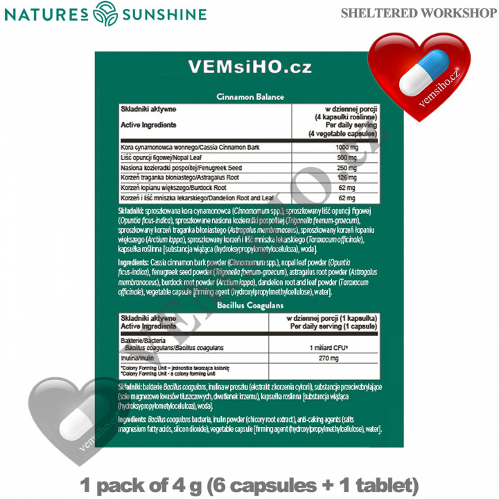 Nature's Sunshine DTX Basics | DETOX | 1 pack of 4 g (6 capsules + 1 tablet) ❤ VEMsiHO.cz ❤ 100% Natural food supplements, cosmetics, essential oils