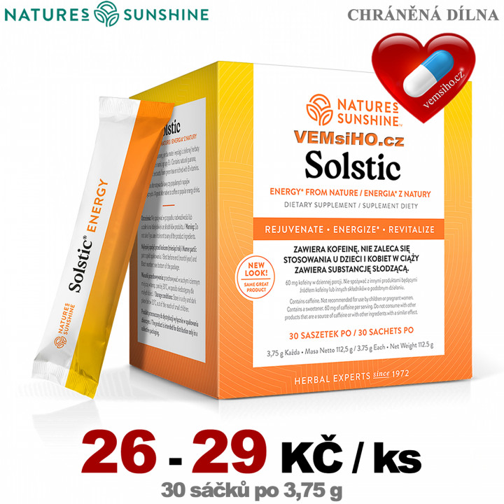 Nature's Sunshine SOLSTIC Energia z prírody | ENERGIA PO MNOHO HODÍN | 30 sáčkov po 3,75 g ❤ VEMsiHO.cz ❤ 100% Prírodné doplnky stravy, kozmetika, esenciálne oleje