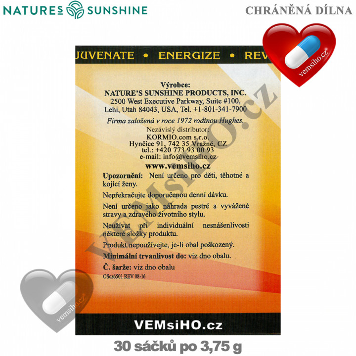 Nature's Sunshine SOLSTIC Energia z prírody | ENERGIA PO MNOHO HODÍN | 30 sáčkov po 3,75 g ❤ VEMsiHO.cz ❤ 100% Prírodné doplnky stravy, kozmetika, esenciálne oleje