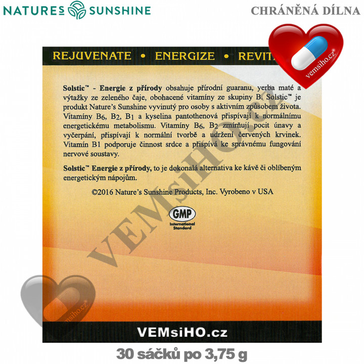 Nature's Sunshine SOLSTIC Energia z prírody | ENERGIA PO MNOHO HODÍN | 30 sáčkov po 3,75 g ❤ VEMsiHO.cz ❤ 100% Prírodné doplnky stravy, kozmetika, esenciálne oleje