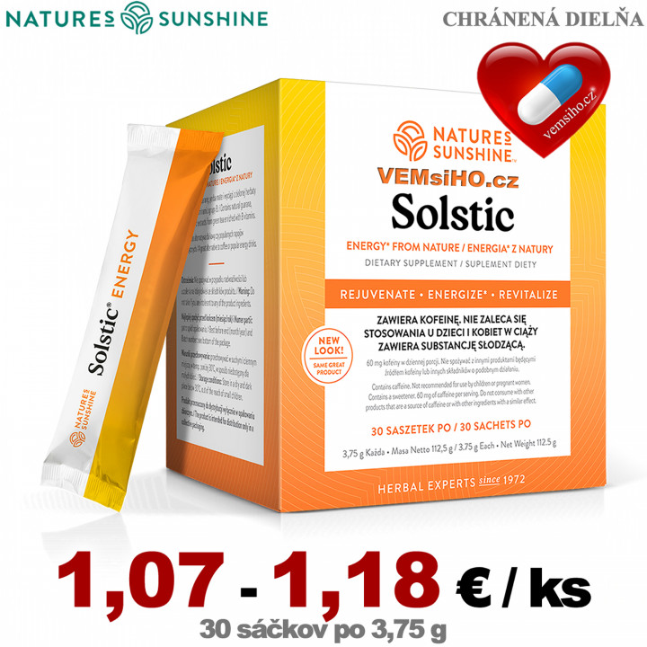 Nature's Sunshine SOLSTIC Energia z prírody | ENERGIA PO MNOHO HODÍN | 30 sáčkov po 3,75 g ❤ VEMsiHO.cz ❤ 100% Prírodné doplnky stravy, kozmetika, esenciálne oleje