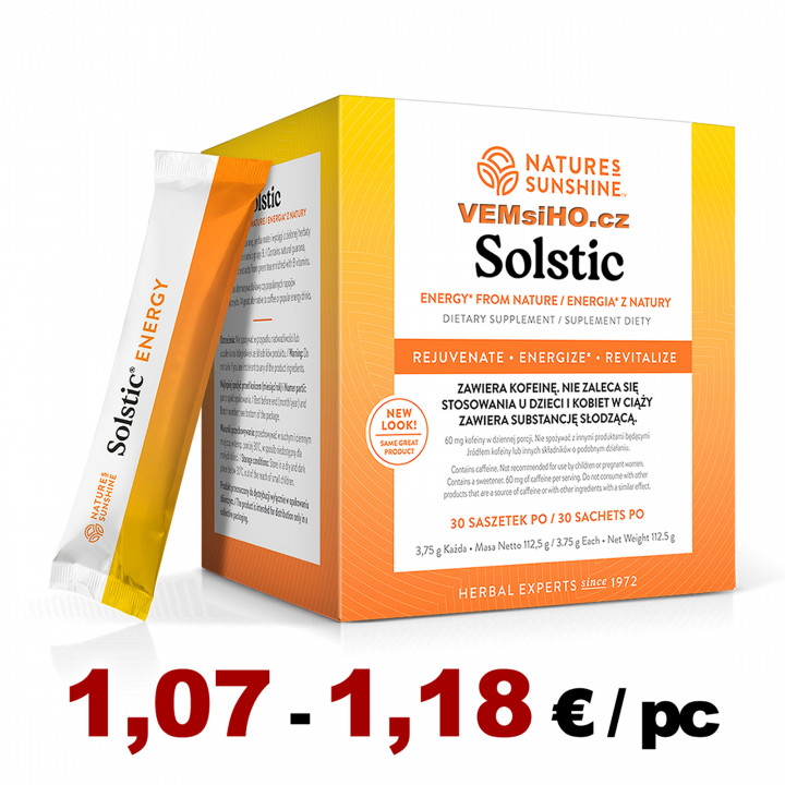 Nature's Sunshine SOLSTIC Energia z prírody | ENERGIA PO MNOHO HODÍN | 30 sáčkov po 3,75 g ❤ VEMsiHO.cz ❤ 100% Prírodné doplnky stravy, kozmetika, esenciálne oleje