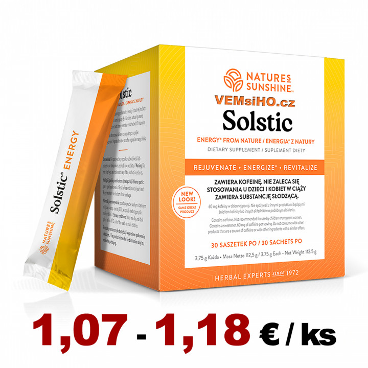 Nature's Sunshine SOLSTIC Energia z prírody | ENERGIA PO MNOHO HODÍN | 30 sáčkov po 3,75 g ❤ VEMsiHO.cz ❤ 100% Prírodné doplnky stravy, kozmetika, esenciálne oleje