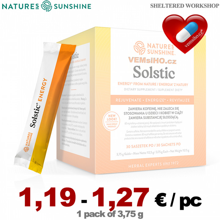 Nature's Sunshine SOLSTIC Energia z prírody | VÝŽIVNÝ ENERGETICKÝ NÁPOJ | 1 sáčok po 3,75 g ❤ VEMsiHO.cz ❤ 100% Prírodné doplnky stravy, kozmetika, esenciálne oleje