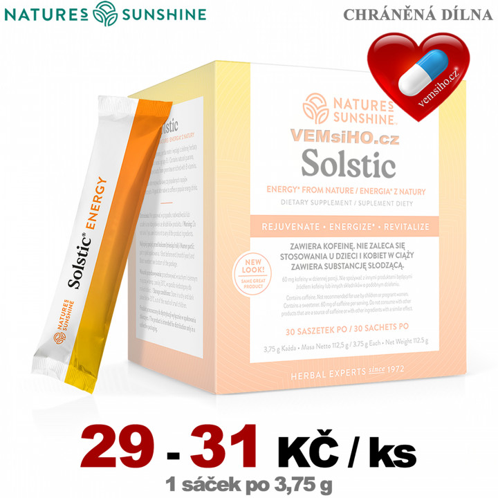 Nature's Sunshine SOLSTIC Energia z prírody | VÝŽIVNÝ ENERGETICKÝ NÁPOJ | 1 sáčok po 3,75 g ❤ VEMsiHO.cz ❤ 100% Prírodné doplnky stravy, kozmetika, esenciálne oleje