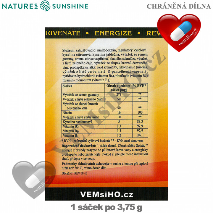 Nature's Sunshine SOLSTIC Energy from nature | NUTRITIONAL ENERGY DRINK | 1 pack of 3,75 g ❤ VEMsiHO.cz ❤ 100% Natural food supplements, cosmetics, essential oils