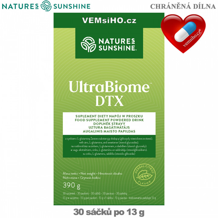 Nature's Sunshine UltraBiome DTX | PATENTED MIXTURE OF FIBER, FRUIT, VEGETABLES | 30 packs of 13 g each ❤ VEMsiHO.cz ❤ 100% Natural food supplements, cosmetics, essential oils